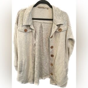 SOFT SURROUNDINGS Button Down Terry Shirt Jacket Shacket, Size M